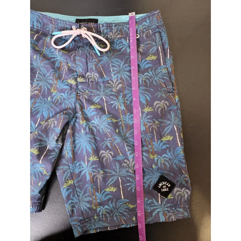 American Eagle Outfitters Men's Small Palm Board Shorts‎ Linerless Swim Trunks